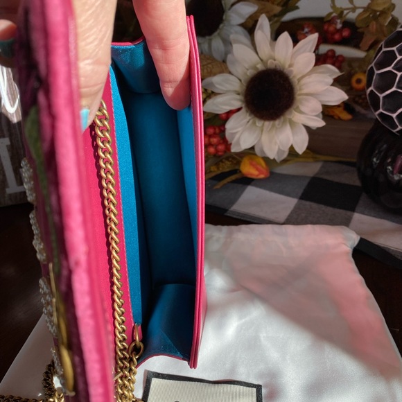 Gucci Pink Velvet Maltelasse LOVE GG Limited Edition Marmont Mini Bag NWT - Picture 9 of 12